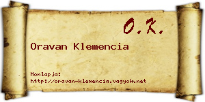 Oravan Klemencia névjegykártya